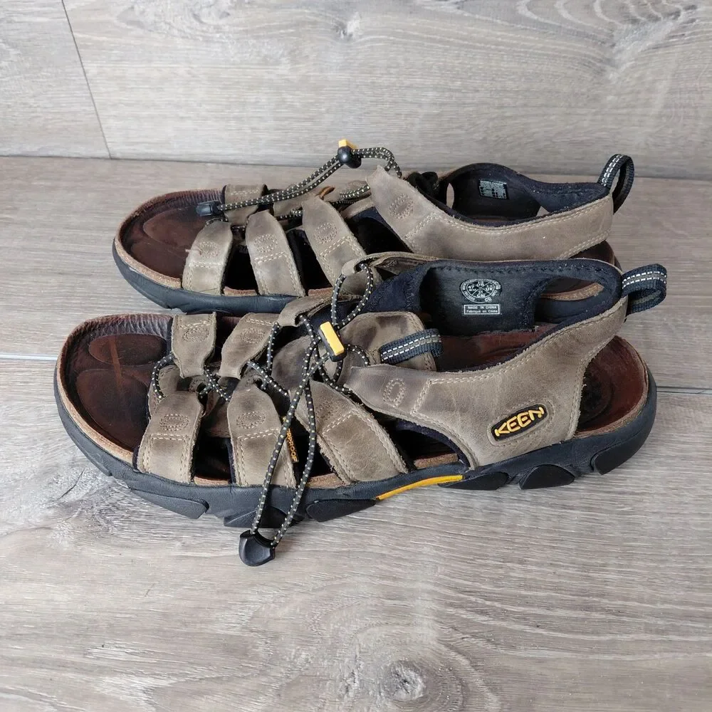Keen Daytona II Sandals Men 13 Brown Leather Waterproof Outdoor Hiking Fisherman